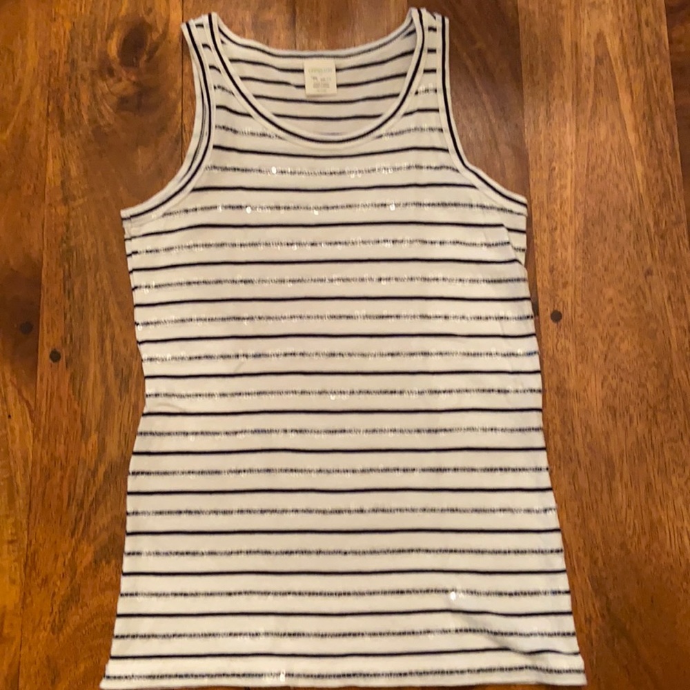 Crewcuts sequin striped tank top